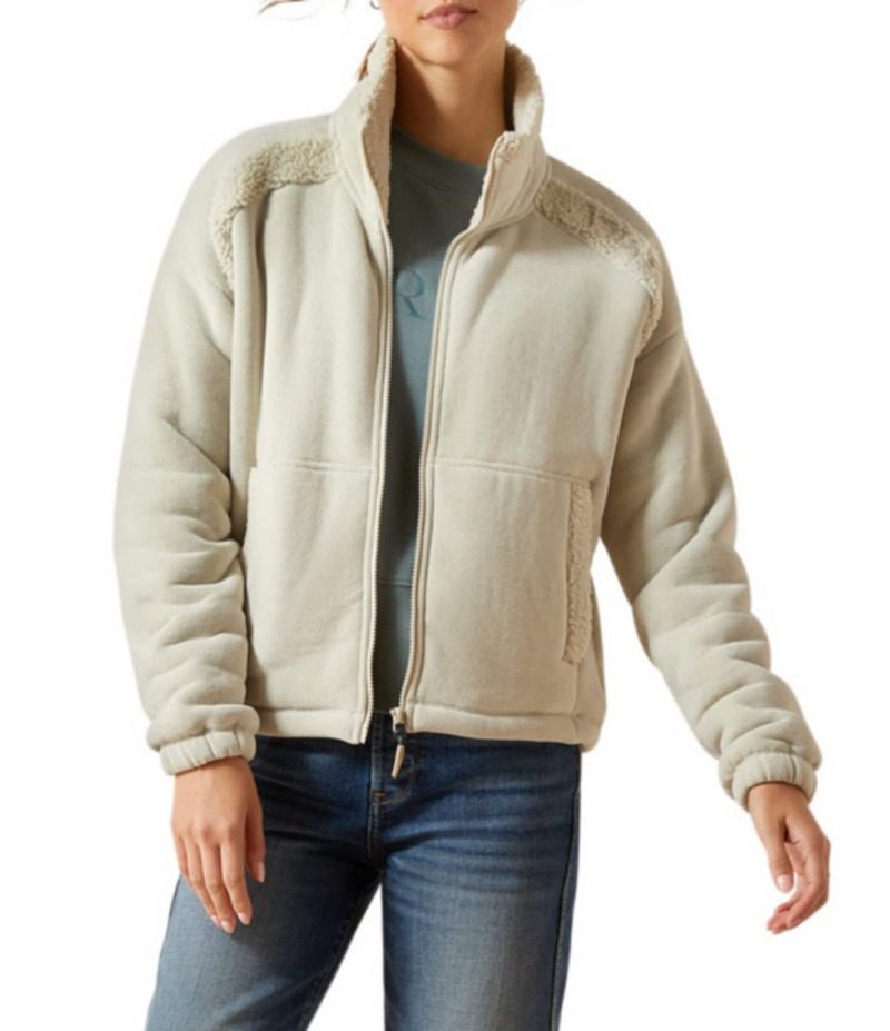 アリアト レディース アウター コート ニット ジャケット Ariat Lafayette Double Knit Sherpa Full Zip Jacket Pelican