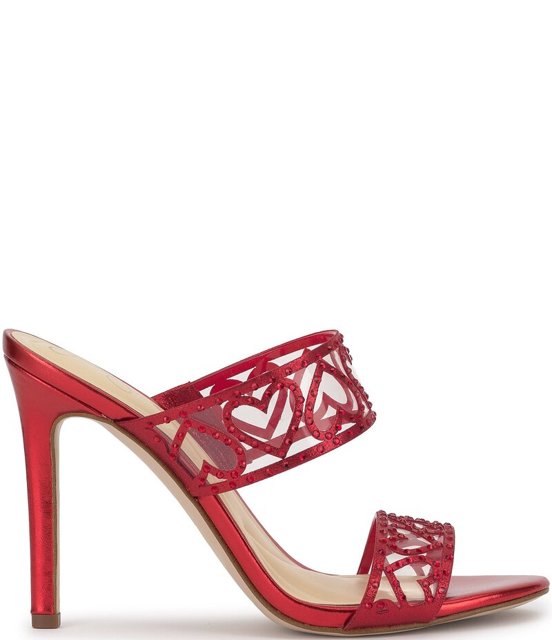 ジェシカシンプソン レディース シューズ サンダル Jessica Simpson Jovara Rhinestone Heart Dress Slide Sandals Red Muse レッド