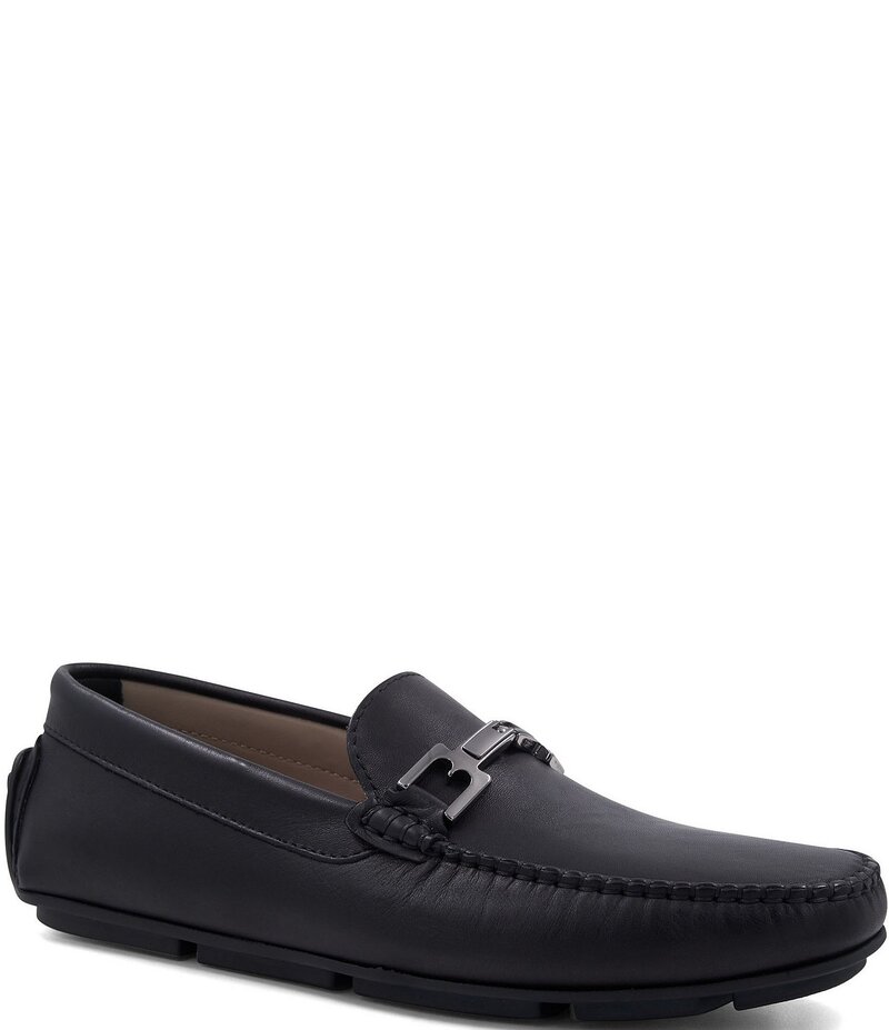 ブルーノマグリ メンズ シューズ スリッポン・ローファー レザー ローファー Bruno Magli Men's Taso Leather Bit Buckle Driver Loafers Black ブラック