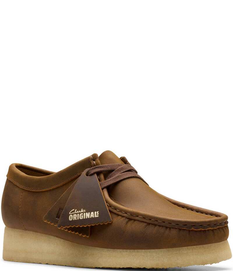 クラークス レディース シューズ オックスフォード なめし革 Clarks Original Wallabee Leather Moc-Toe Oxfords Beeswax ローファー-靴-レディース靴