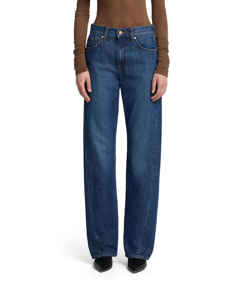 セブンフォーオールマンカインド レディース ボトムス デニムパンツ ストレート デニム ジーンズ 7 For All Mankind Twisted Tess Dark Wash High Rise Straight Leg Denim Trouser Jeans Radar デニム