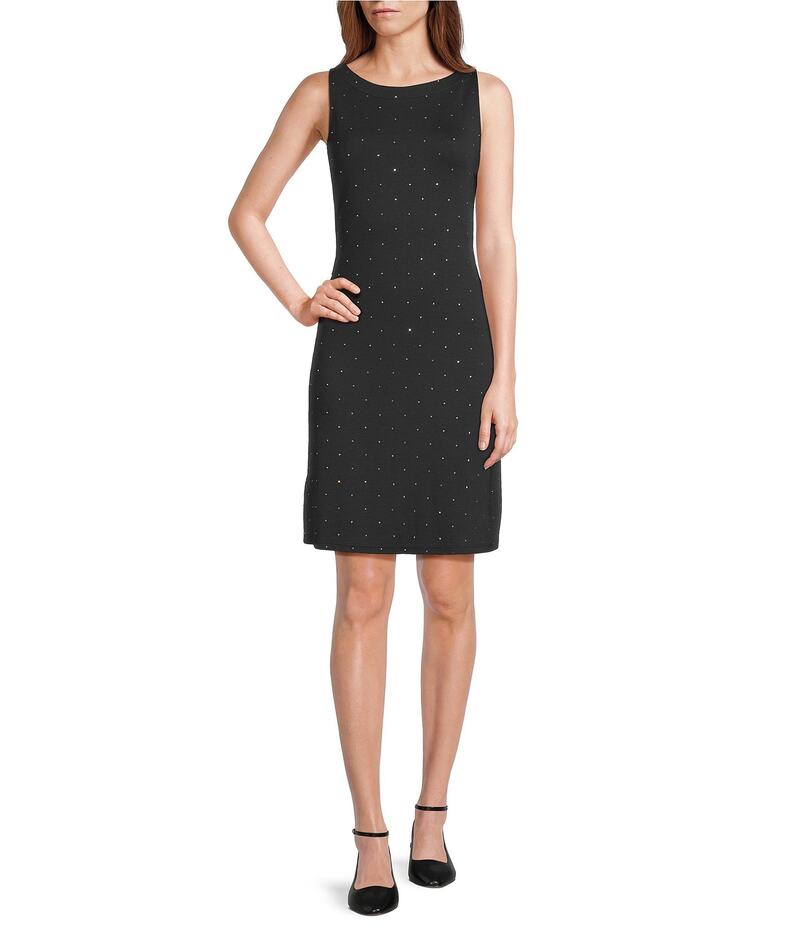 トッミーバハマ レディース トップス ワンピース ノースリーブ Tommy Bahama Darcy Embellished Ponte Sleeveless Sheath Dress Black ブラック