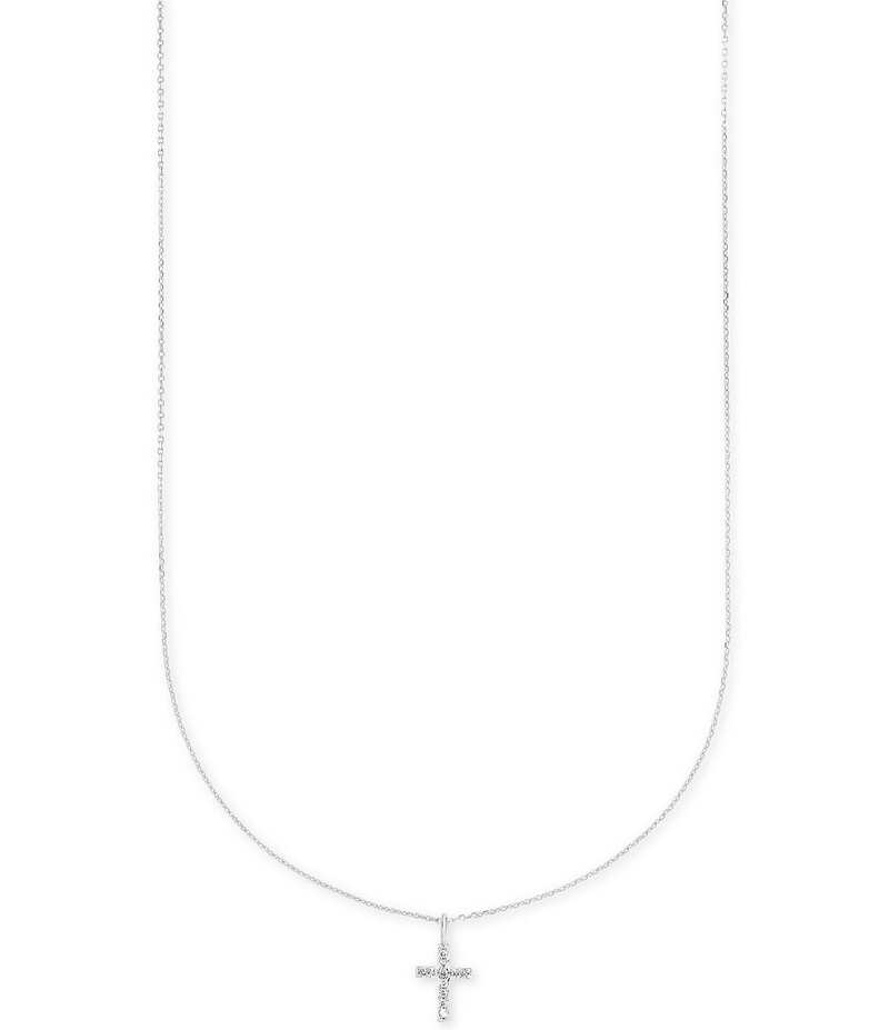 ケンドラスコット レディース アクセサリー ネックレス・チョーカー レース Kendra Scott 14K White Gold Cross Pendant Necklace White Diamond ホワイト 77,990円