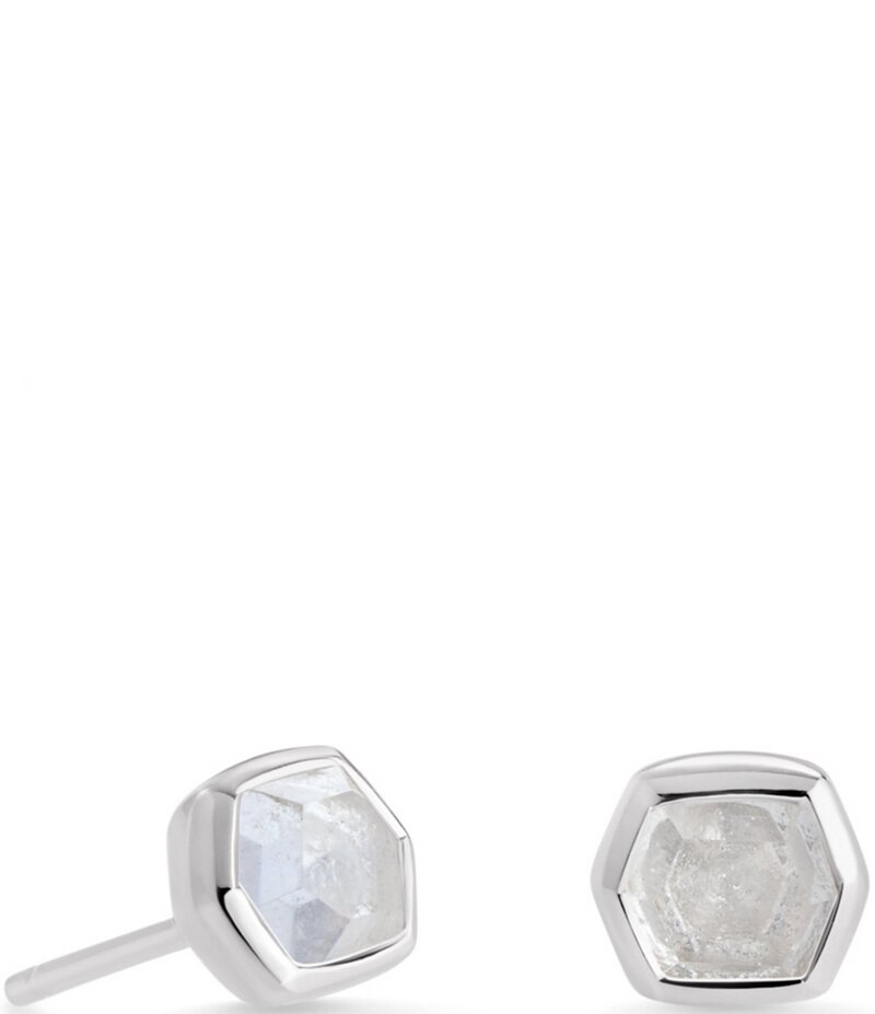 ケンドラスコット レディース アクセサリー ピアス・イヤリング Kendra Scott Davie Sterling Silver Stud Earrings Rock Crystal シルバー|ReVida 店