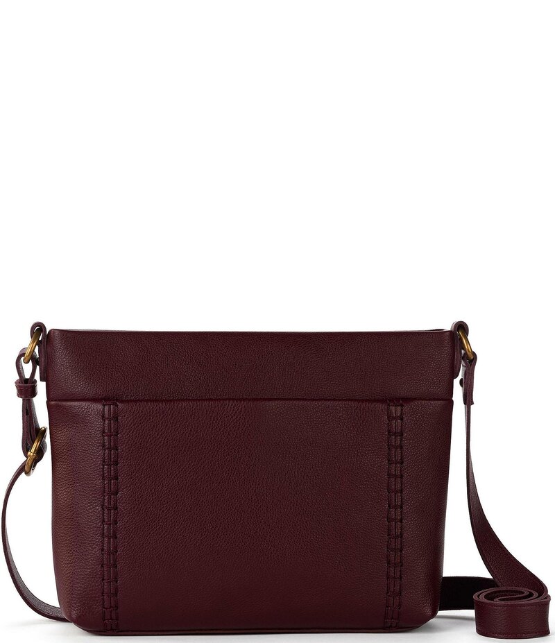 ザサック レディース バッグ レザー The Sak Melrose Zip Leather Crossbody Bag Black Cherry ブラック｜ReVida 店