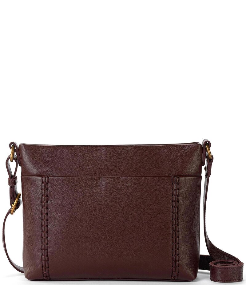 ザサック レディース 御徒面子 なめし革 The Sak Melrose Zip Leather Crossbody Bag Mahogany