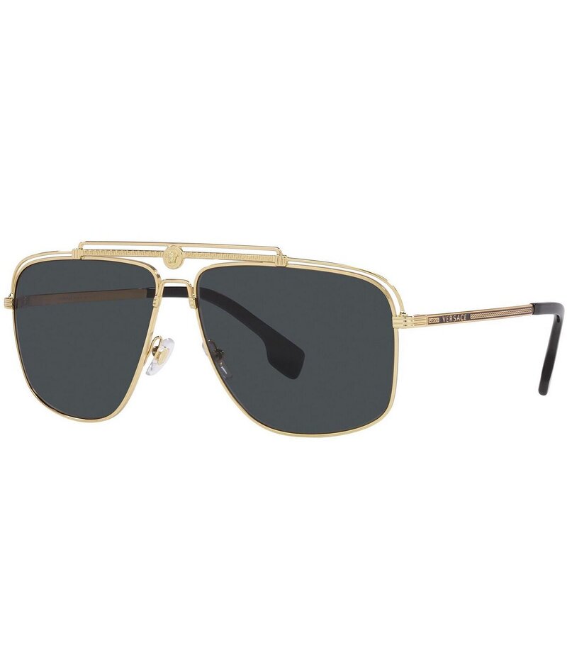 ヴェルサーチ レディース 付属物 サングラス・アイウェア Versace Men\u0027s Ve2242 61粍 Rectangle Sunglasses Gold ゴールド