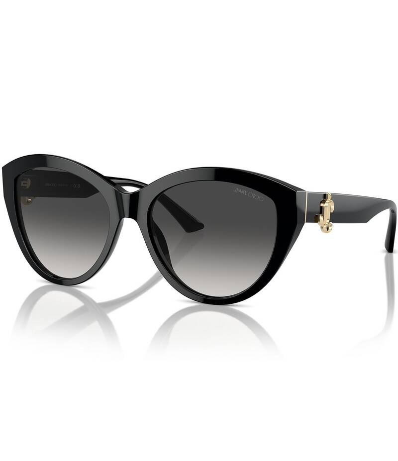 ジミーチュー レディース 添え物 サングラス・アイウェア Jimmy Choo Women\u0027s JC5007F 55粍 Round Sunglasses Black 黒いこと