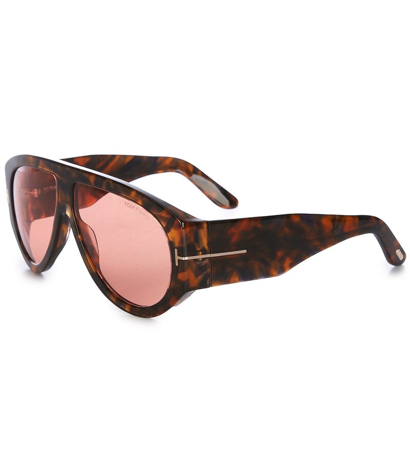 トム・ジェラルド・r・フォード レディース 添え物 サングラス・アイウェア TOM FORD Unisex Bronson 60粍 Havana Shield Sunglasseshiny Dark Havana/Orange オレンジ色