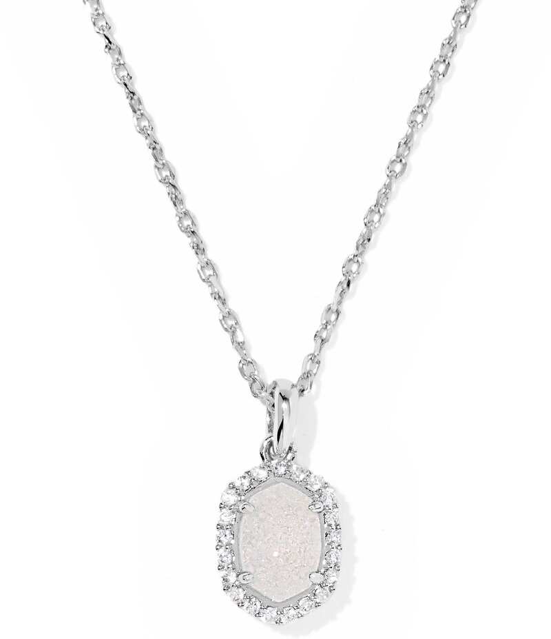 ケンドラスコット レディース アクセサリー ネックレス・チョーカー レース Kendra Scott Daphne Crystal Frame Short Pendant Necklace Silver Iridescent Drusy シルバー｜ReVida 店