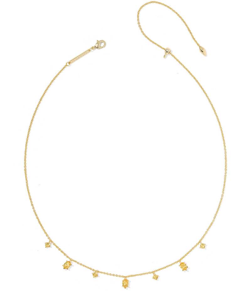 ケンドラスコット レディース アクセサリー ネックレス・チョーカー レース Kendra Scott Cailin Delicate Strand Collar Necklace Golden Yellow Crystal イエロー｜ReVida 店