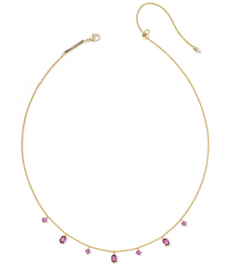 ケンドラスコット レディース アクセサリー ネックレス・チョーカー レース Kendra Scott Cailin Delicate Strand Collar Necklace Gold Purple Crystal パープル|ReVida 店
