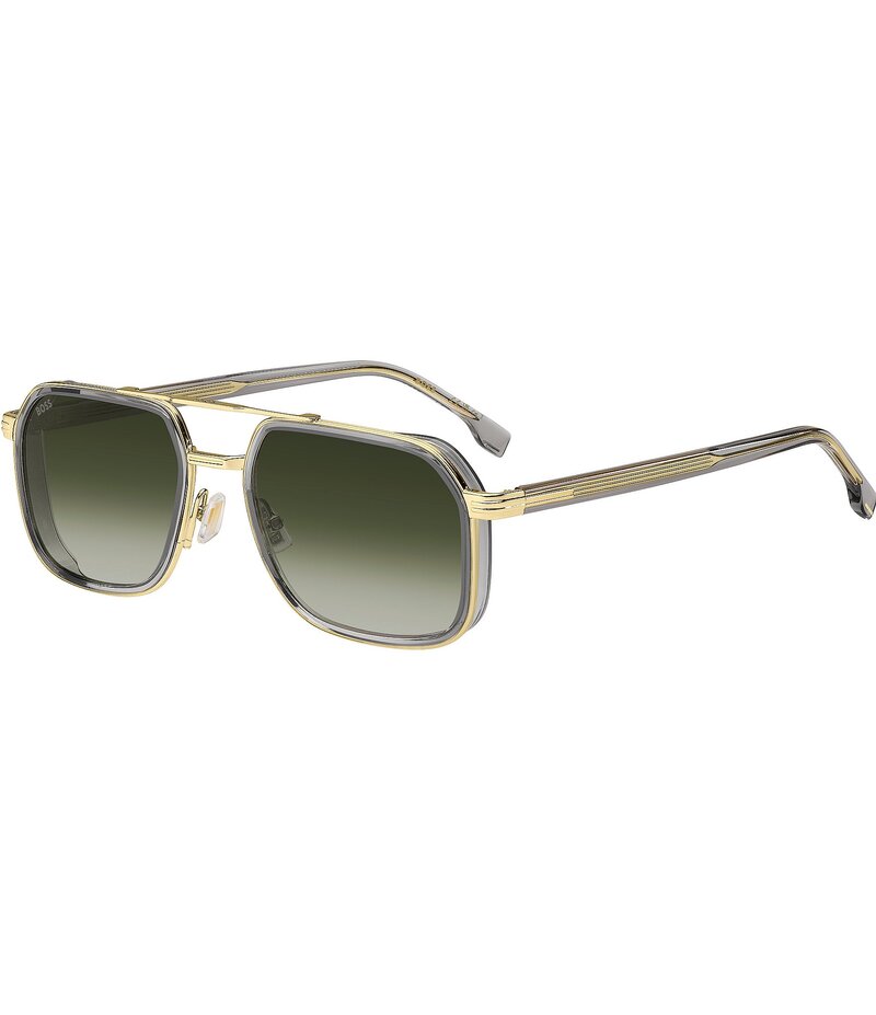 ヒューゴボス レディース 付属品 サングラス・アイウェア Hugo Boss Men\u0027s Boss1724 55粍 Aviator Sunglasses Grey Gold 薄墨色