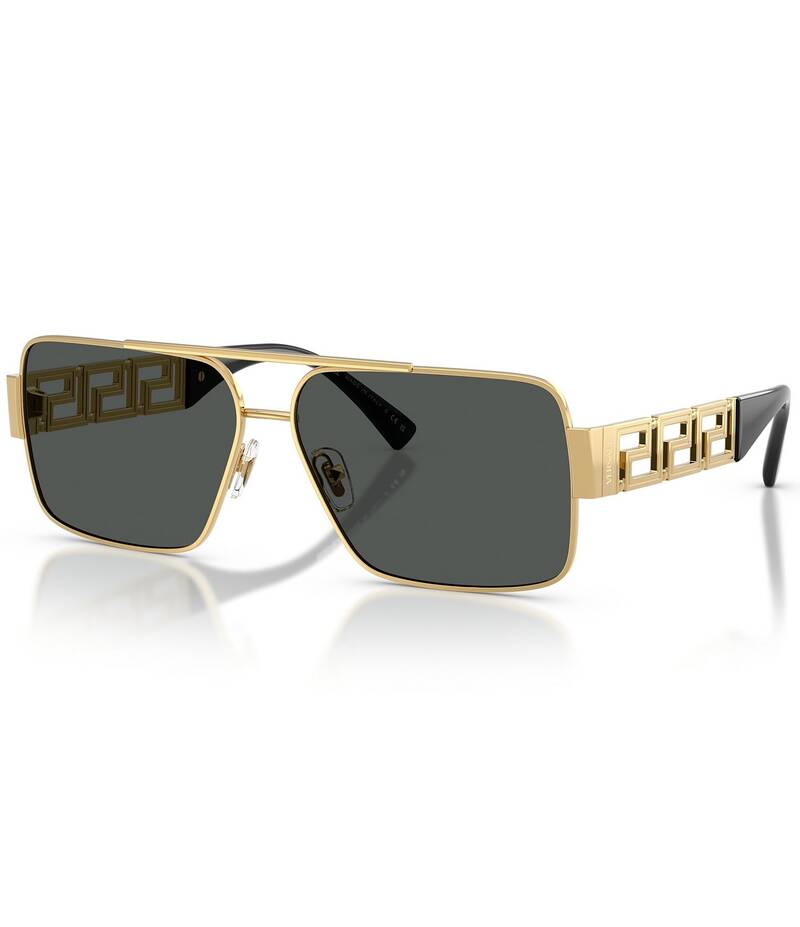 ヴェルサーチ レディース 付属物 サングラス・アイウェア Versace Unisex Greca 61粍 Navigator Sunglasses Gold ゴールド
