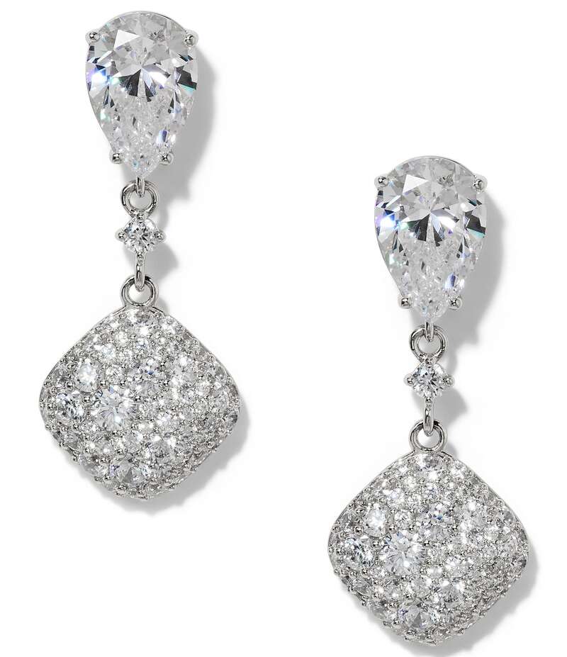 ナディール レディース アクセサリー ピアス・イヤリング Nadri Crushed Pave Double Drop Earringsilver シルバー