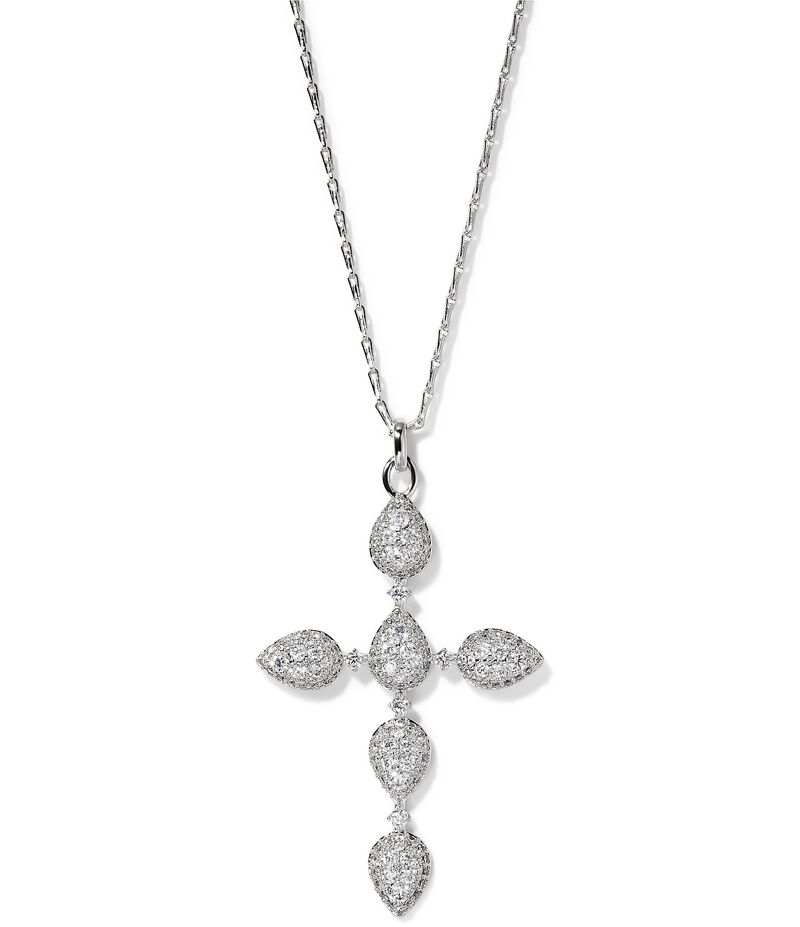 ナディール レディース アクセサリー ネックレス・チョーカー レース Nadri Crushed Halo Crosshort Pendant Necklace Silver シルバー|ReVida 店