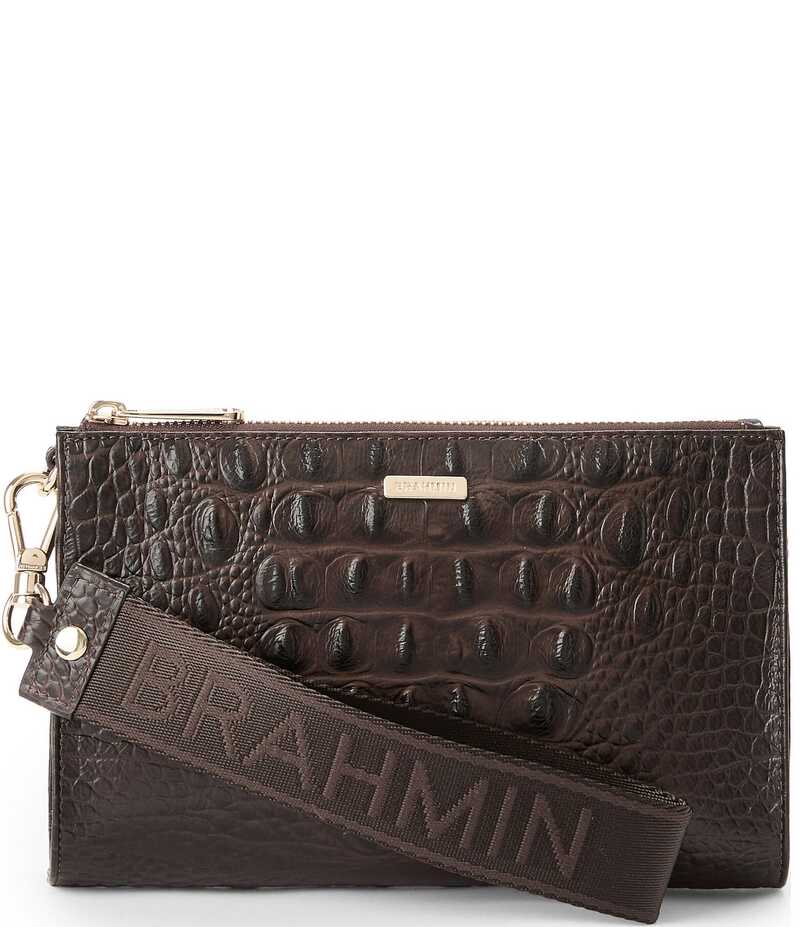 ブランミン レディース アクセサリー 財布 BRAHMIN Alden Road Collection Adia Wristlet Chocolate チョコレート