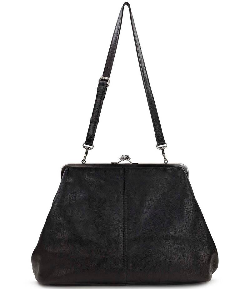 パトリシアナシュ レディース バッグ レザー Patricia Nash Serafina Oversized Kisslock Leather Satchel Bag Black ブラック
