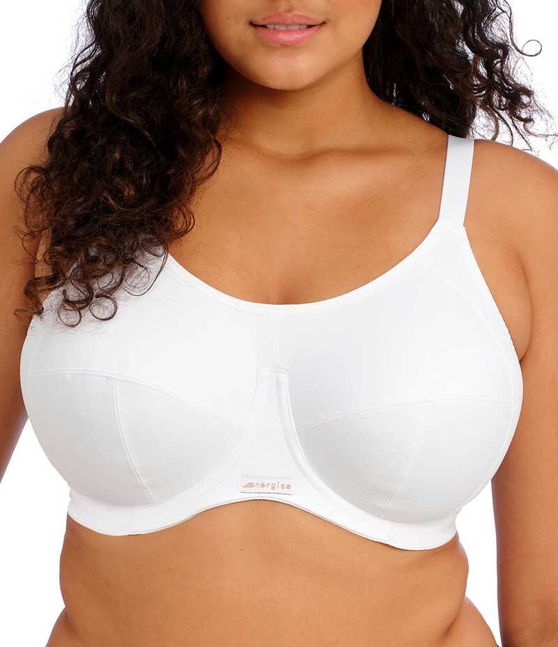 エロミ レディース アンダーウェア ブラジャー Elomi Energise Convertible Full-Figure Sports Bra White ホワイト