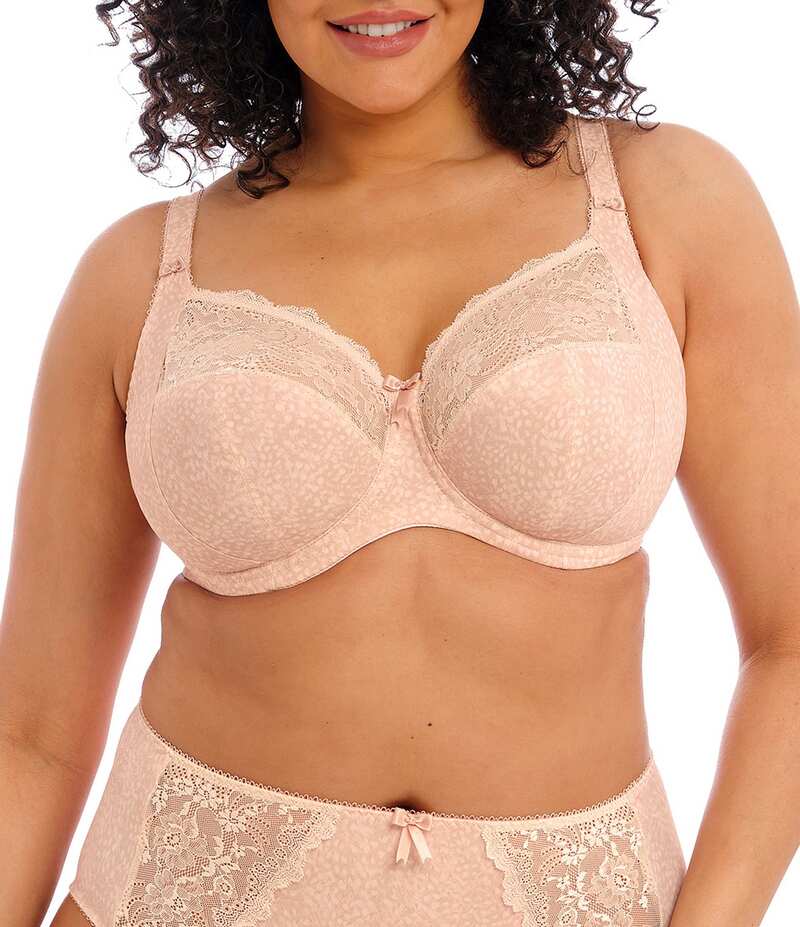 エロミ レディース アンダーウェア ブラジャー レース Elomi Morgan Lace-Trimmed Full-Busted Contour U-Back Underwire Bra Cameo Rose