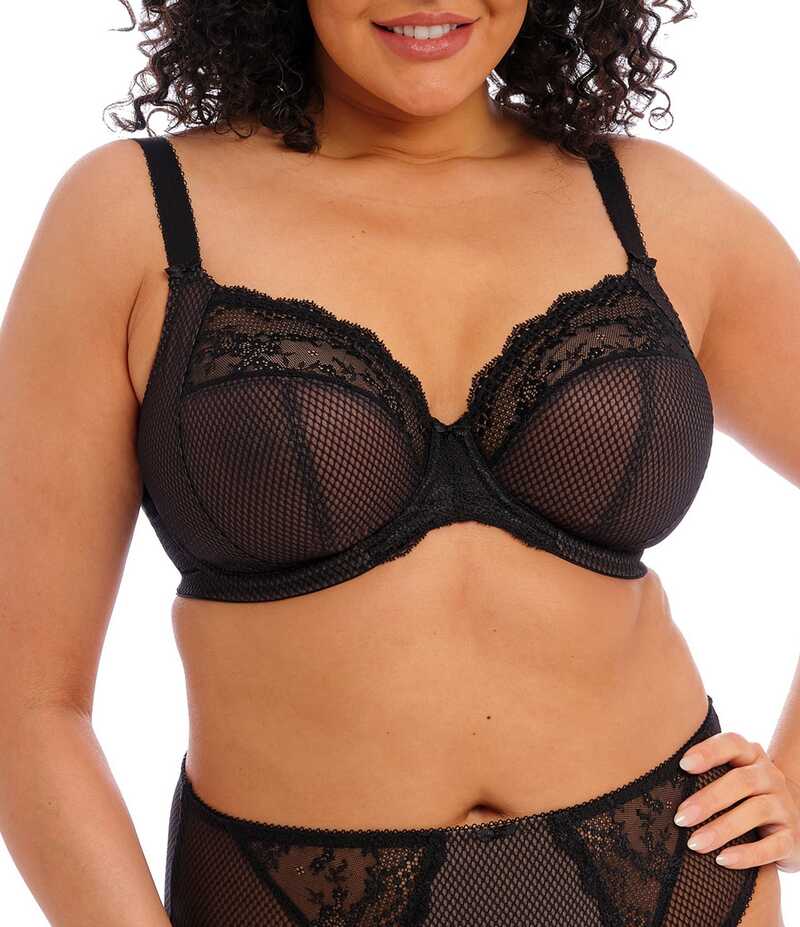 エロミ レディース アンダーウェア ブラジャー Elomi Charley Plunging Convertible Underwire Bra Black ブラック