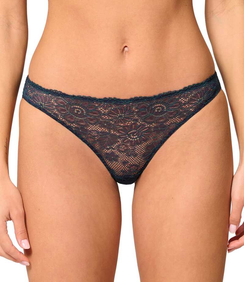 シモーヌペレール レディース アンダーウェア パンツ レース Simone Perele Poeme Mid-Rise Lace Bikini Panty Sapphire サファイア