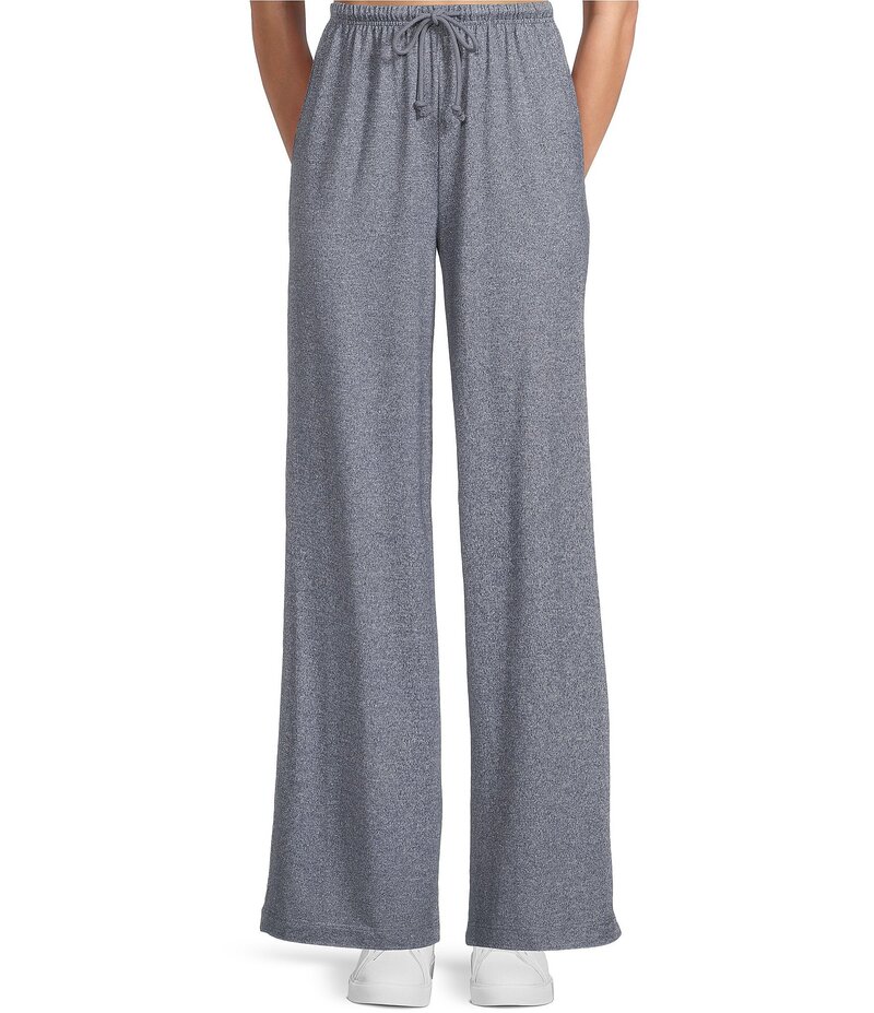 ジービー レディース ボトムス カジュアルパンツ ワイドレッグ GB Hacci Wide Leg Coordinating Drawstring Pants Charcoal チャコール