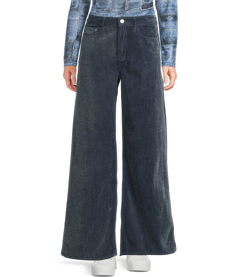 ゲス レディース ボトムス ジーンズズボン下 ワイドレッグ Guess Eco Bellflower Wide Leg Pants Blue 青み