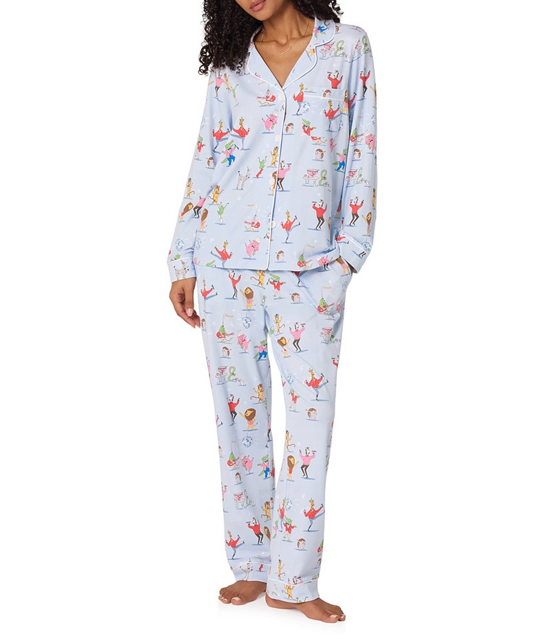 ベッドヘッド レディース アンダーウェア ナイトウェア プリント ニット BedHead New Years Print Long Sleeve Notch Collar Knit Long Pajama Setil The Ball Drops 20,610円