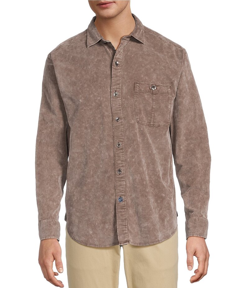 トッミーバハマ メンズ トップス シャツ Tommy Bahama Coastline Cord Sun Fade Woven Shirt Brownstone