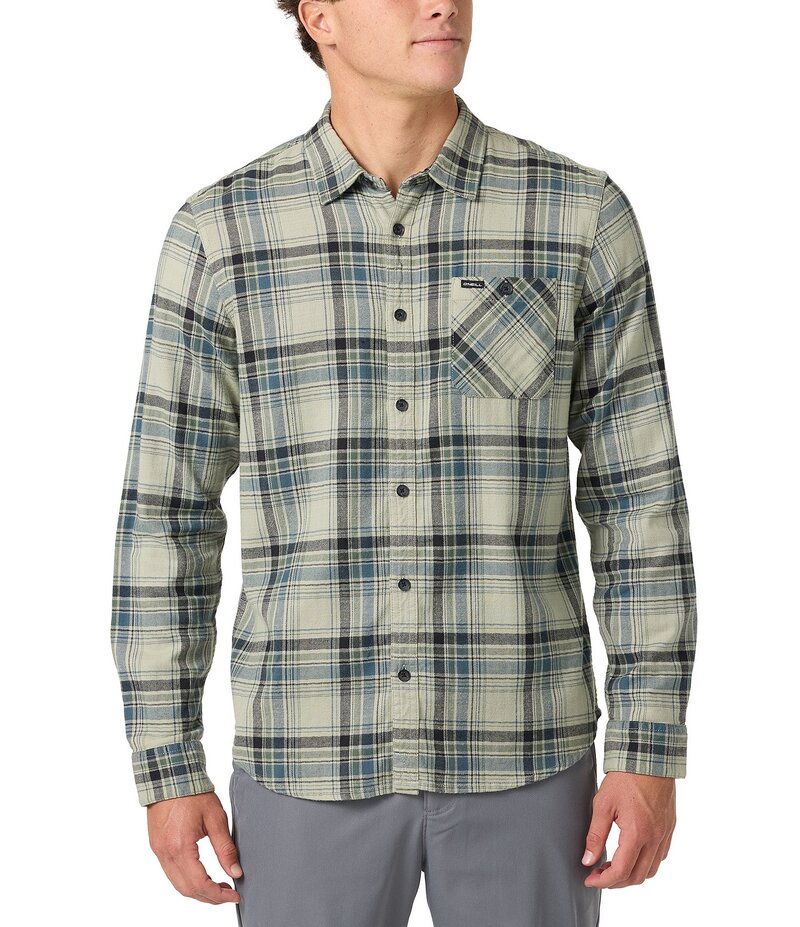オニール メンズ トップス シャツ O'Neill Redmond Yarn Dyed Plaid Long Sleeve Flannel Shirt Sage セージ