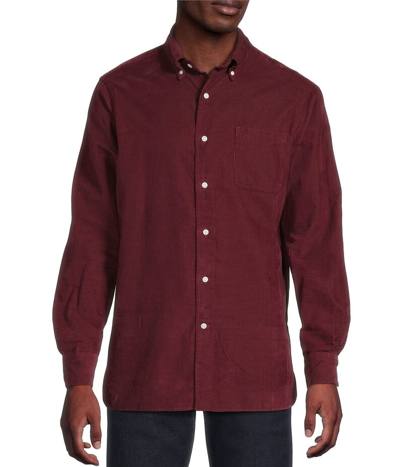 ダニエル クレミュ メンズ トップス シャツ コーデュロイ Cremieux Blue Label Solid Corduroy Long Sleeve Woven Shirt Cabernet ブルー