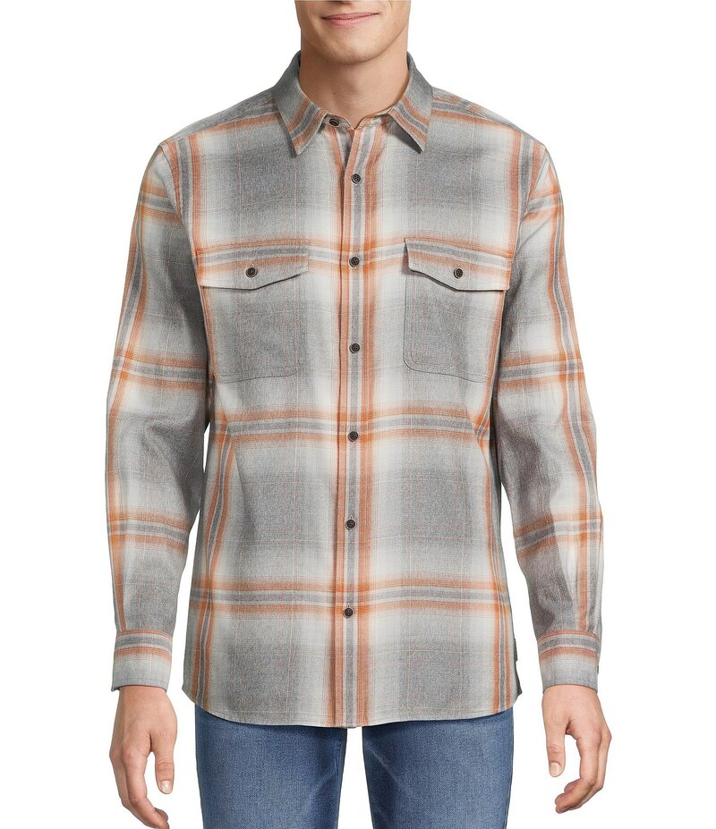 ラウン メンズ トップス シャツ ボタンダウン Rowm Long Sleeve 2 Pocket Jasper Large Plaid Button Down Sport Shirt Dark Grey グレー 8,036円