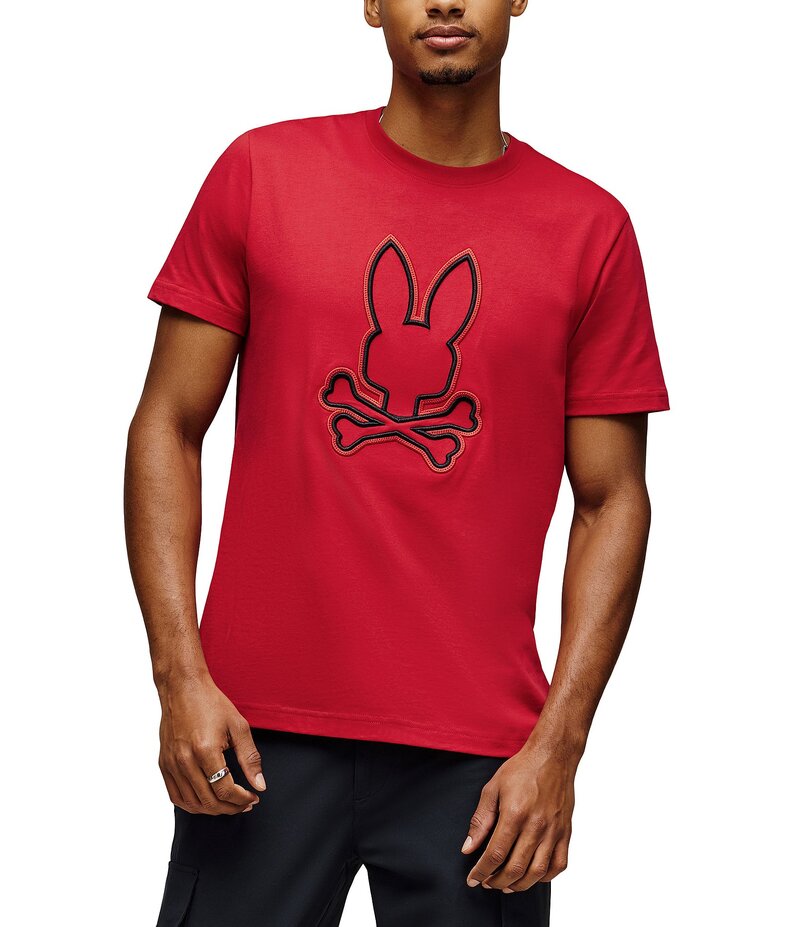 サイコバニー メンズ トップス シャツ グラフィック Psycho Bunny Sayer Graphic T-Shirtango Red レッド