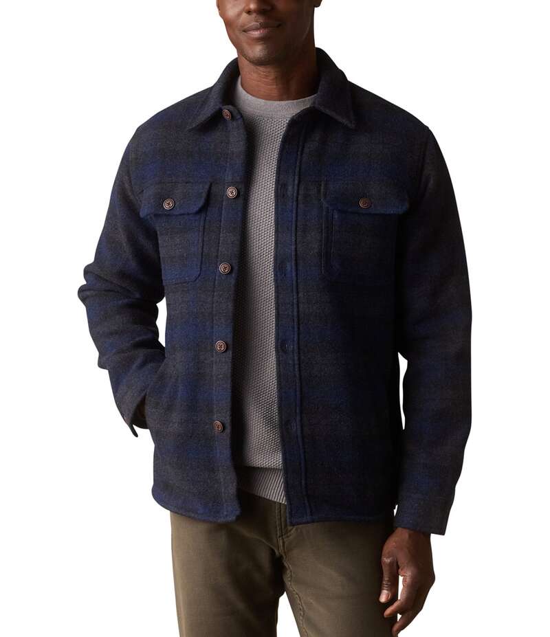 並大抵ブランド名 メンズ アウター 上衣・上衣 毛糸 The Normal Brand Brightside Wool Plaid Workwear Jacket Navy 米国海軍