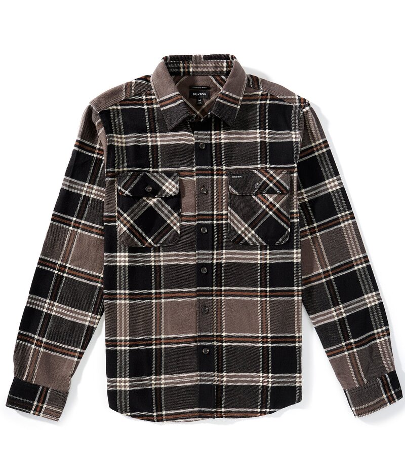 ブリクストン メンズ トップス シャツ Brixton Large Plaid Long Sleeve Yarn Dyed Flannel Shirt Black/Charcoal/Pinecone ブラック