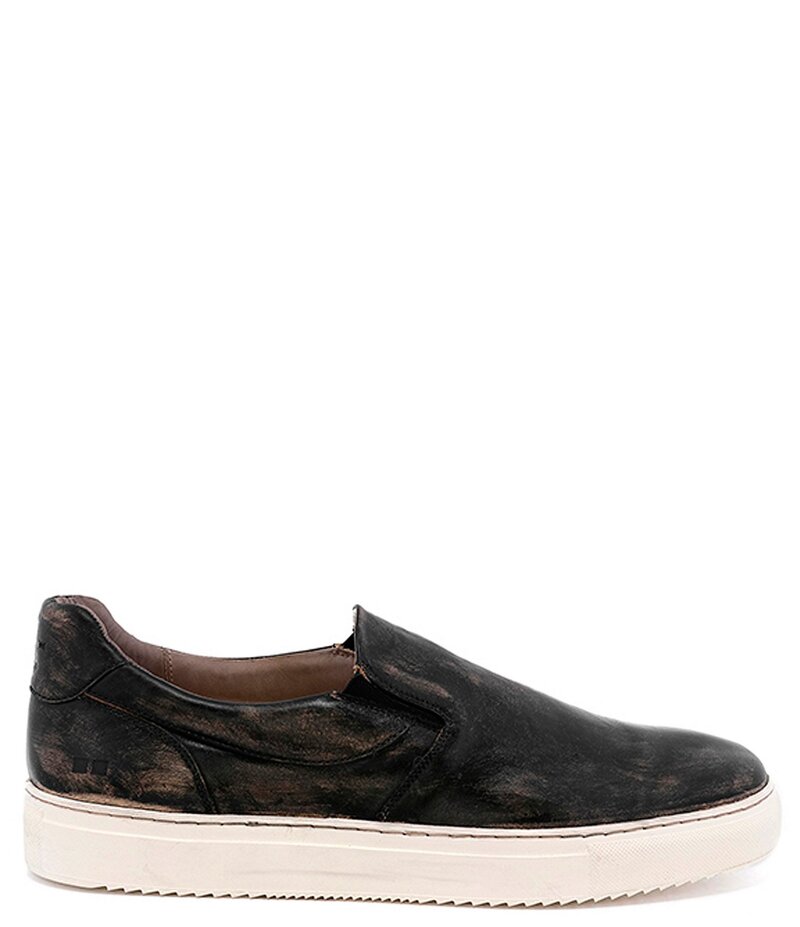 ベッドステュ メンズ シューズ スリッポン・ローファー スニーカー レザー Bed Stu Men's Harry Leather Slip-On Sneakers Black Hand Wash ブラック