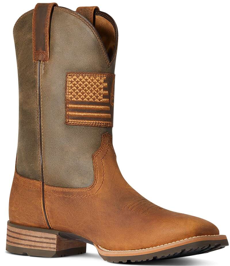アリアト メンズ シューズ ブーツ・レインブーツ Ariat Men\u0027s Hybrid Patriot Western Boots Casper Brown/Cave Tan 赤銅色
