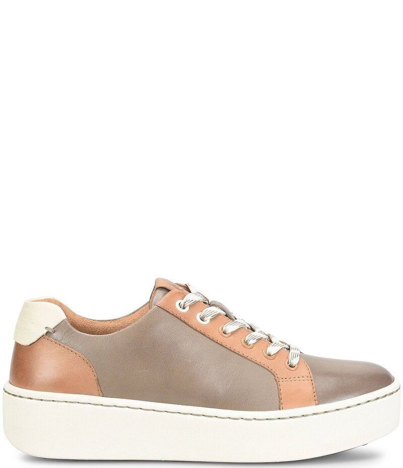 ボーン レディース シューズ スニーカー プラットホーム なめし革 Born Mira Leather Platform Sneakers Cactus/Brown 赤銅色