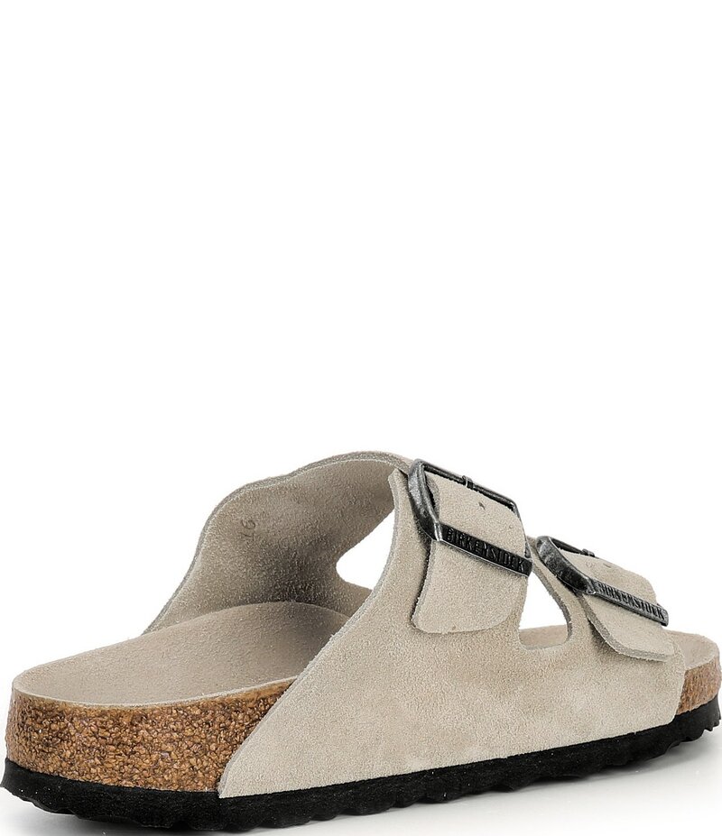 ビルケンシュトック レディース シューズ サンダル ベルベット スエード Birkenstock Women's Arizona Soft Footbed Velvet Suede Slide Sandals Oyster｜ReVida 店