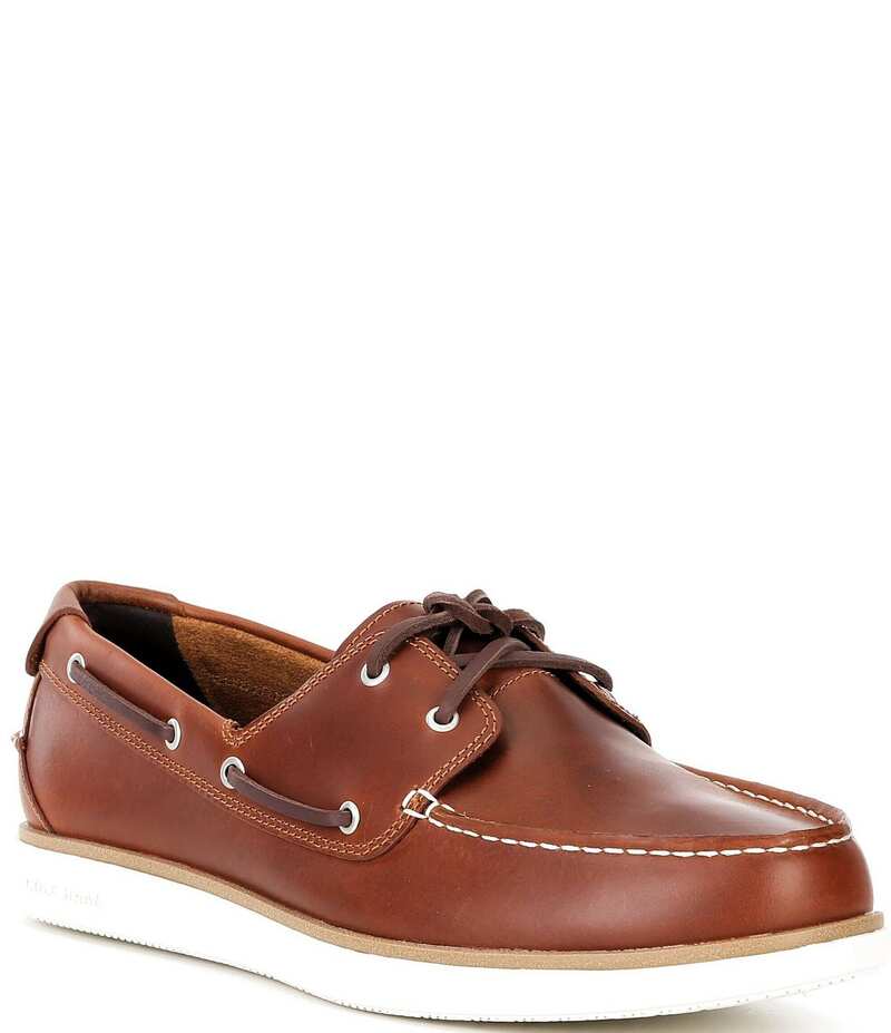 コールハーン メンズ シューズ スリッポン・ローファー レザー Cole Haan Men's GrandPro Windward Leather Boat Shoes CH British Tan/CH Madeira/Ivory アイボリー 23,980円
