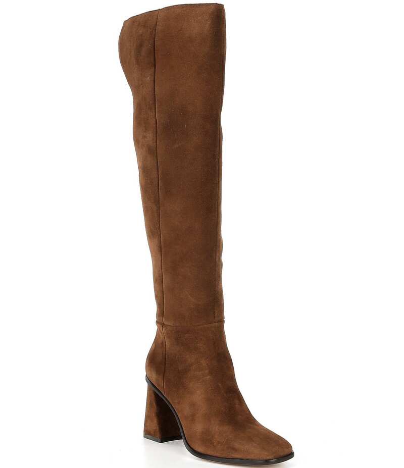 ジャンビニ レディース シューズ ブーツ・レインブーツ スエード ヒール Gianni Bini Traversuede Block Heel Over The Knee Boots Graham Cracker
