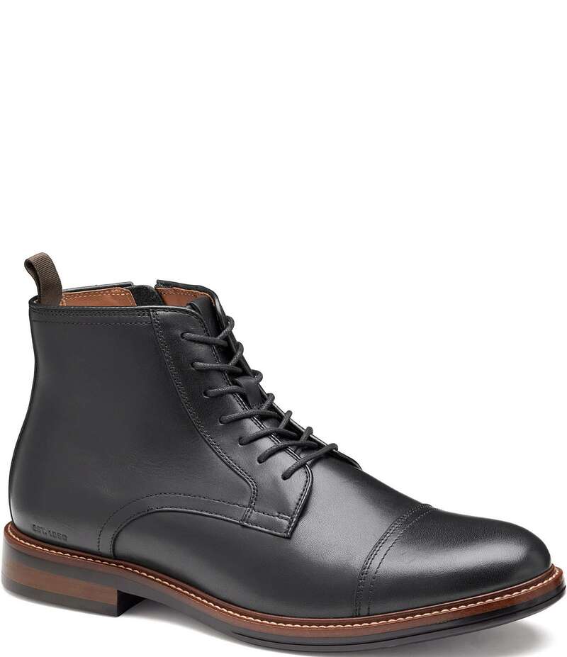 ジョンストンアンドマーフィー メンズ シューズ ブーツ・レインブーツ 旗がしら なめし革 Johnston \u0026 Murphy Men\u0027s XC+ Durham Waterproof Leather Cap Toe Boots Black 黒いこと