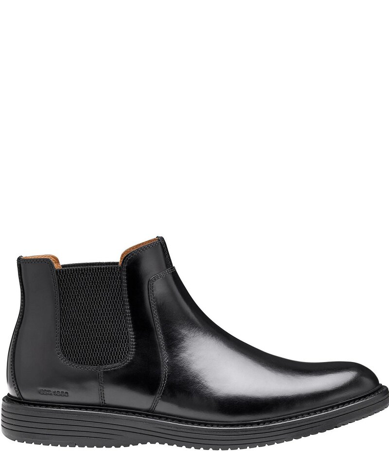 ジョンストンアンドマーフィー メンズ シューズ ブーツ・レインブーツ チェルシーブーツ チェルシー レザー Johnston & Murphy Men's Upton Leather Chelsea Boots Black/Black ブラック|ReVida 店