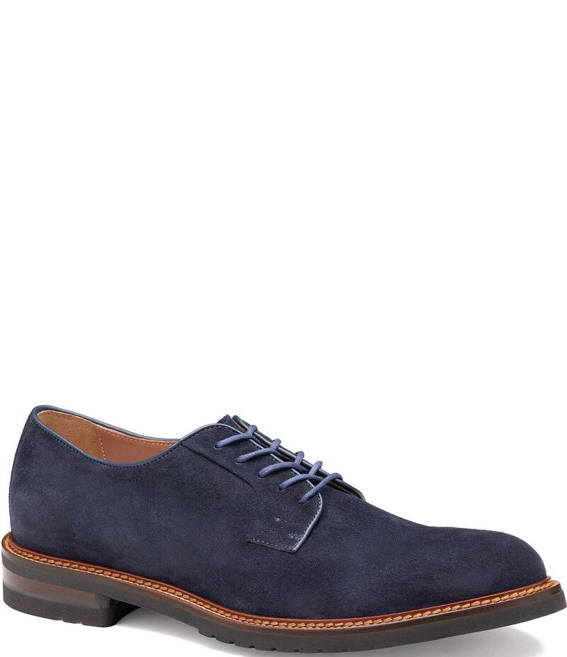 ジョンストンアンドマーフィー メンズ シューズ オックスフォード スエード Johnston & Murphy Collection Men's Hartford Suede Plain Toe Oxfords Navy ネイビー