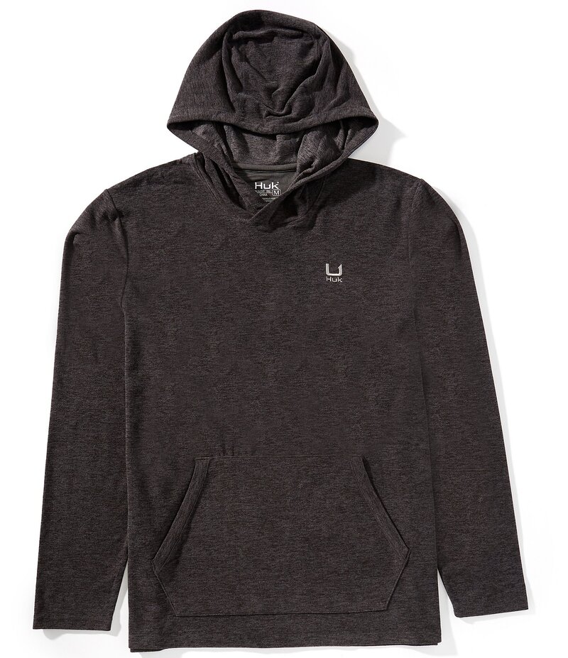 引っ掛かり メンズ アウター パーカー・スウェット フリース Huk Leward Long Sleeve Solid Lightweight Fleece Hoodie Volcanic Asheather ギョリュウモドキ