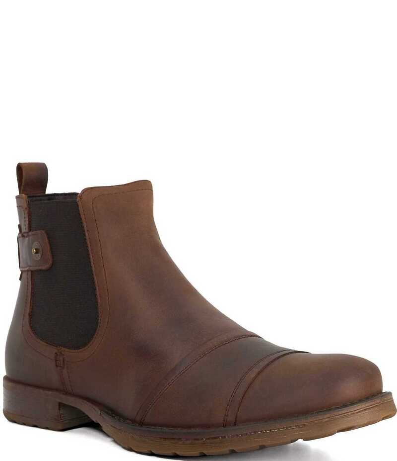 デューンロンドン メンズ シューズ ブーツ・レインブーツ チェルシーブーツ チェルシー 旗がしら なめし革 Dune London Men\u0027saltwood Leather Cap Toe Chelsea Boots Brown 赤銅色