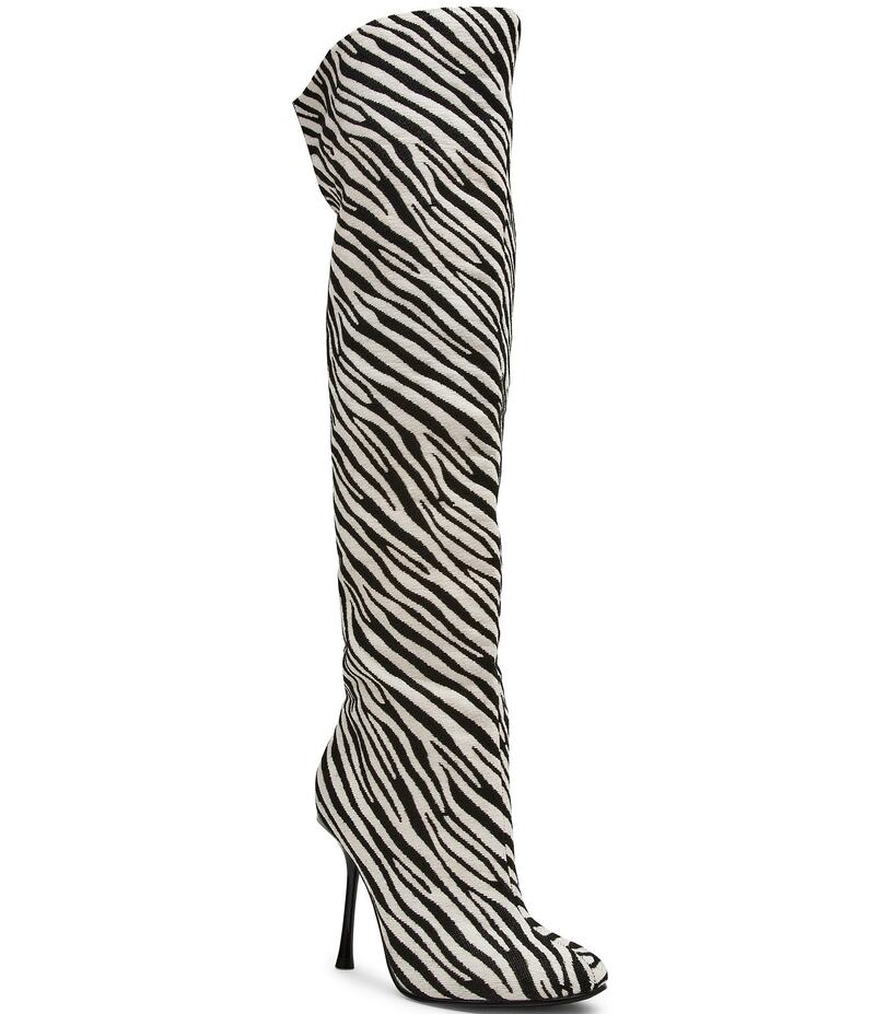 スティーブ マデン レディース シューズ ブーツ・レインブーツ Steve Madden Alluring Zebra Over The Knee Boots Zebra アニマル|ReVida 店