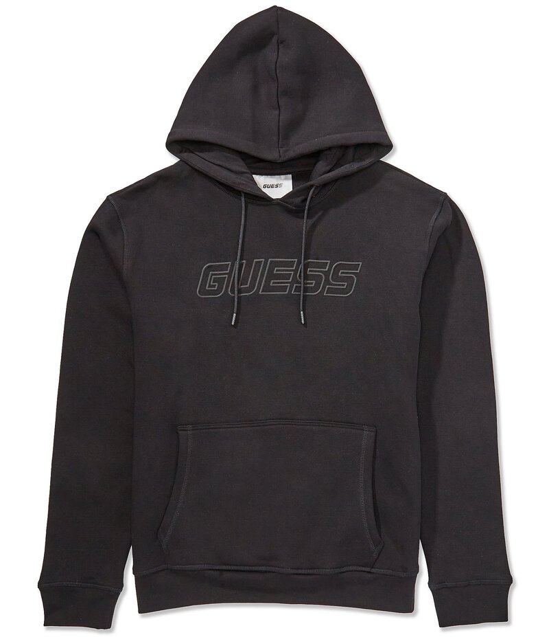 ゲス メンズ アウター パーカー・スウェット フリース Guess Aldwin Long Sleeve Fleece Hoodie Jet Black ブラック