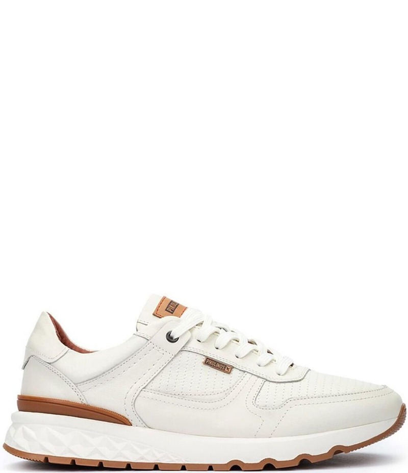 ピコリーノス メンズ シューズ スニーカー レザー Pikolinos Men's Aranda Perforated Leather Sneakers Off White オフホワイト|ReVida 店